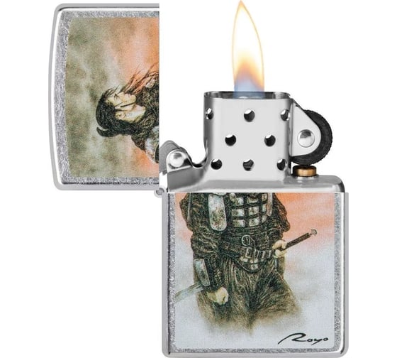 Зажигалка Zippo Luis Royo с покрытием Street Chrome, латунь/сталь, серебристая, 38x13x57 мм 49767