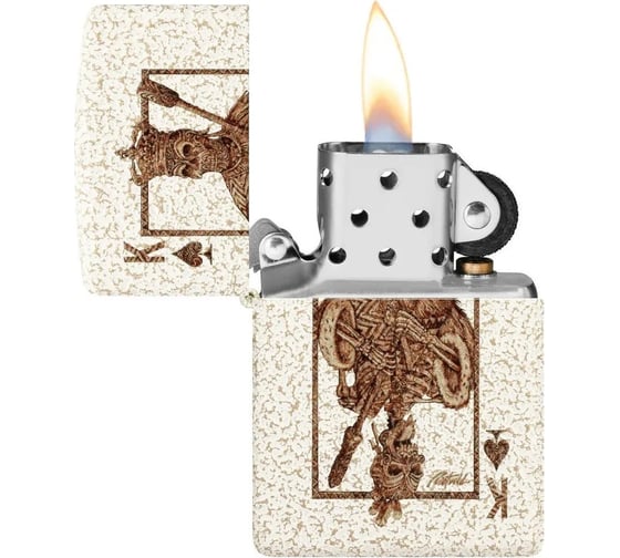 Зажигалка Zippo Rick Rietveld с покрытием Mercury Glass, латунь/сталь, белая, 38x13x57 мм 48552