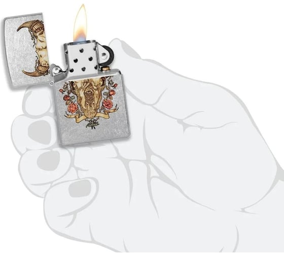 Зажигалка Zippo Rick Rietveld с покрытием Street Chrome, латунь/сталь, серебристая, 38x13x57 мм 48559