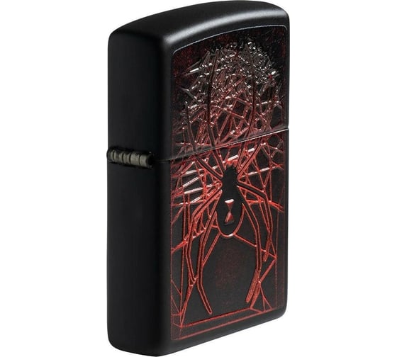 Зажигалка Zippo Spider Design с покрытием Black Matte, латунь/сталь, чёрная, матовая, 38x13x57 мм 49791