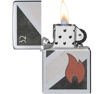 Зажигалка Zippo Vintage с покрытием High Polish Chrome, латунь/сталь, серебристая, 38x13x57 мм 48623