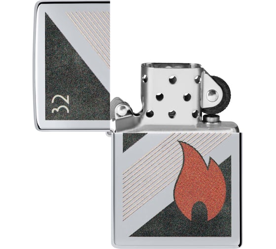 Зажигалка Zippo Vintage с покрытием High Polish Chrome, латунь/сталь, серебристая, 38x13x57 мм 48623
