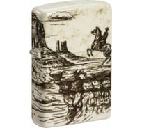 Зажигалка Zippo Western Design с покрытием 540 Matte, латунь/сталь, белая, 38x13x57 мм 48518