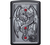 Зажигалка Zippo Winged Dragon Cross с покрытием Black Matte, латунь/сталь, чёрная, 38x13x57 мм 49755