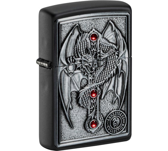 Зажигалка Zippo Winged Dragon Cross с покрытием Black Matte, латунь/сталь, чёрная, 38x13x57 мм 49755