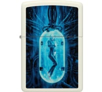 Зажигалка Zippo Woman in Tube с покрытием Glow In The Dark Green, латунь/сталь, белая, 38x13x57 мм 48520