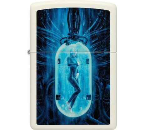 Зажигалка Zippo Woman in Tube с покрытием Glow In The Dark Green, латунь/сталь, белая, 38x13x57 мм 48520