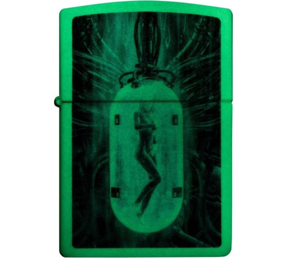 Зажигалка Zippo Woman in Tube с покрытием Glow In The Dark Green, латунь/сталь, белая, 38x13x57 мм 48520