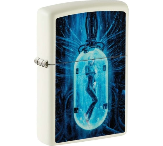 Зажигалка Zippo Woman in Tube с покрытием Glow In The Dark Green, латунь/сталь, белая, 38x13x57 мм 48520