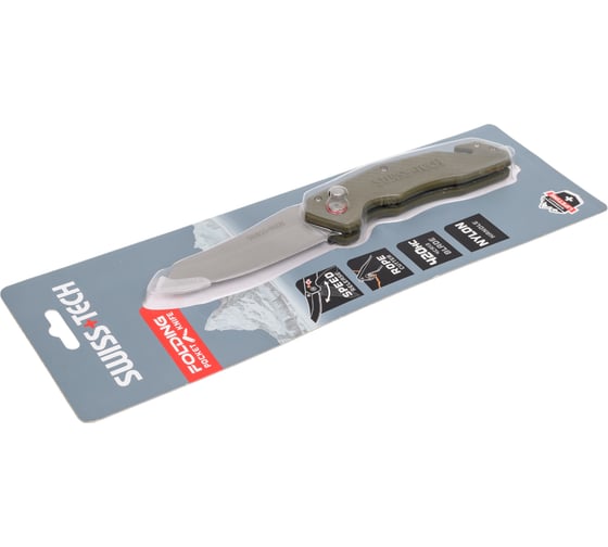 Складной нож Swiss+Tech 3.5", Сталь-4Cr13, ручка-Nylon, Speed Opening ST014014