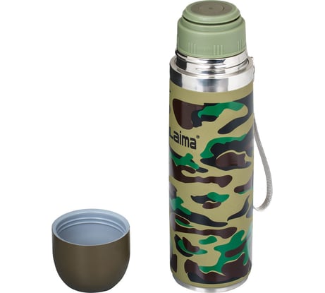 Термос с узким горлом ЛАЙМА 0.5 л, нержавеющая сталь, хаки 601409