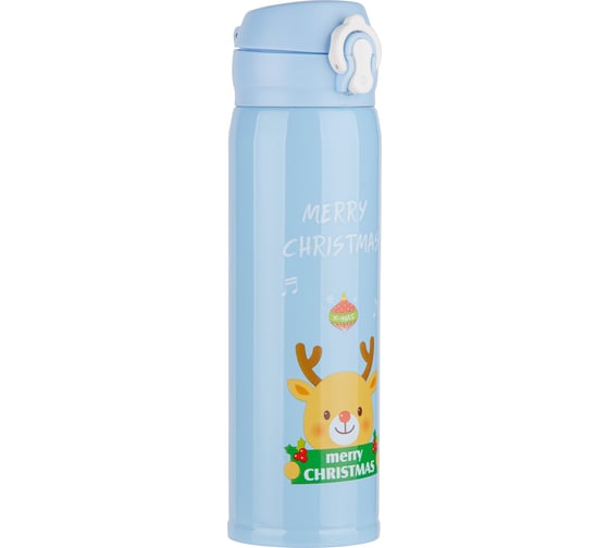 Термос PERFECTO LINEAMERRY CHRISTMAS, 480 мл, нержавеющая сталь, голубой 27-225482 1