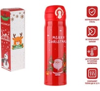 Термос PERFECTO LINEA MERRY CHRISTMAS 500 мл, нержавеющая сталь, красный, санта 27-225467