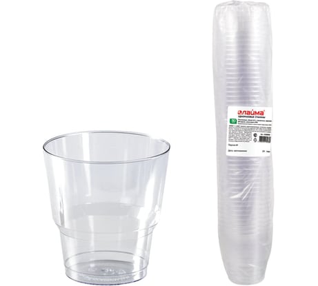 Одноразовые стаканы ЛАЙМА Стандарт 0.2 л 50 шт 602652