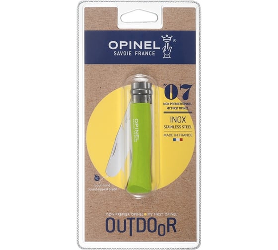Нож Opinel №7 My First, зеленый, блистер 1971 1