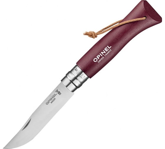 Нож Opinel №8 Trekking, нержавеющая сталь, бордовый 2213 1
