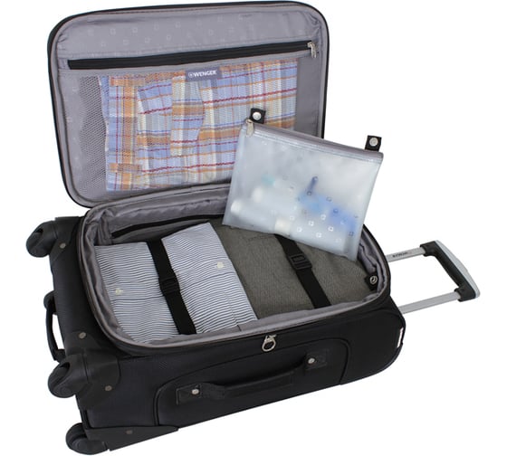 Чемодан WENGER SION чёрный, полиэстер 750x750D добби, 37x22x60 см, 35 л WGR6283202161