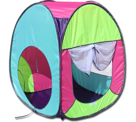 Палатка BELON familia 4 грани квадрат, фиолетовый/лимон/розовый/бирюза, 75x75x90 см ПИ-004К-СТ5