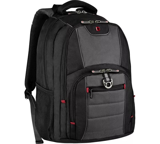 Рюкзак Wenger 16", черный/серый, полиэстер, 38х25х48 см, 25 л 600633
