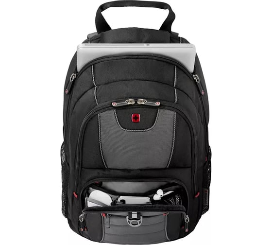Рюкзак Wenger 16", черный/серый, полиэстер, 38х25х48 см, 25 л 600633