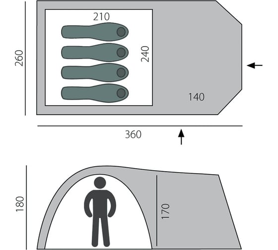 Палатка BTrace Element 4 T0507