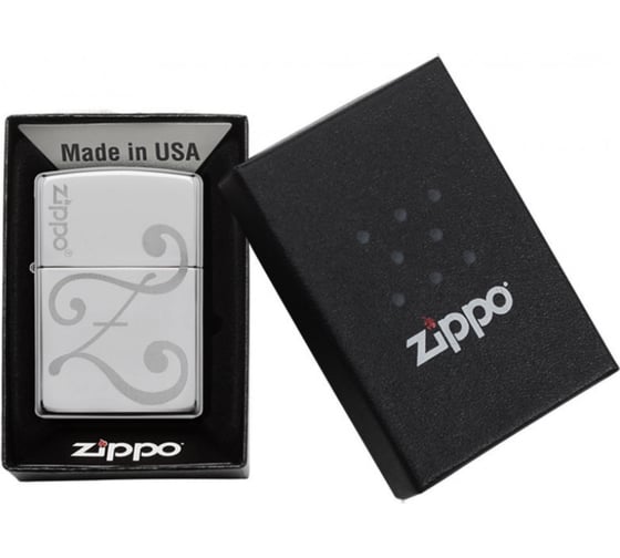 Зажигалка Zippo Classic с покрытием High Polish Chrome, латунь/сталь, серебристая, глянцевая 49167