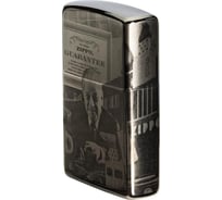 Зажигалка Zippo George Blaisdell с покрытием Black Ice, латунь/сталь, чёрная, глянцевая 49134
