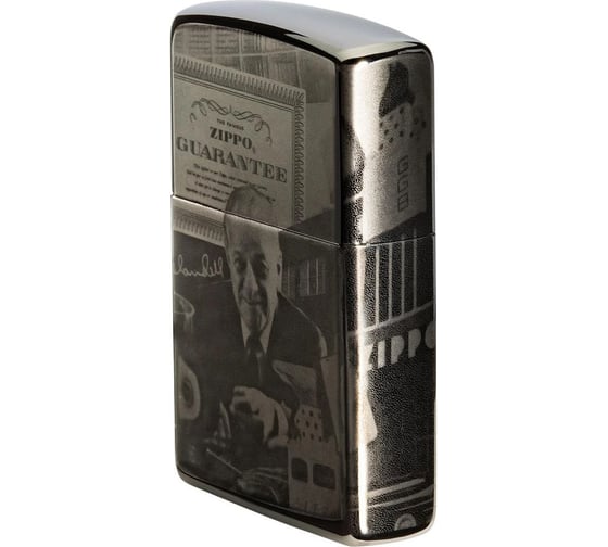 Зажигалка Zippo George Blaisdell с покрытием Black Ice, латунь/сталь, чёрная, глянцевая 49134 1