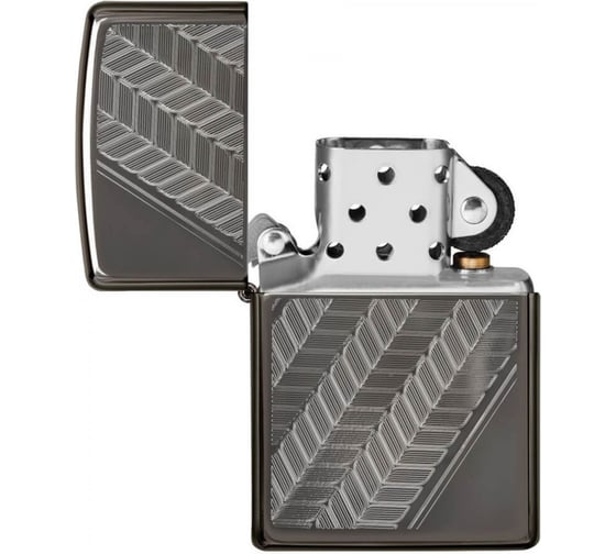 Зажигалка Zippo Classic с покрытием Black Ice, латунь/сталь, чёрная, глянцевая 49166