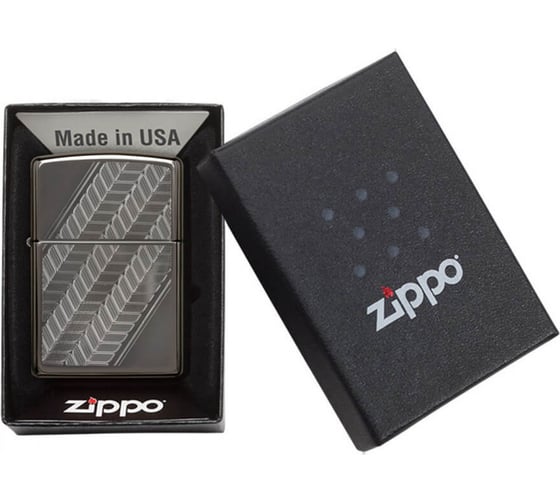 Зажигалка Zippo Classic с покрытием Black Ice, латунь/сталь, чёрная, глянцевая 49166