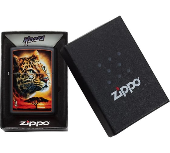 Зажигалка Zippo Mazzi с покрытием Black Matte, латунь/сталь, чёрная, матовая 49068