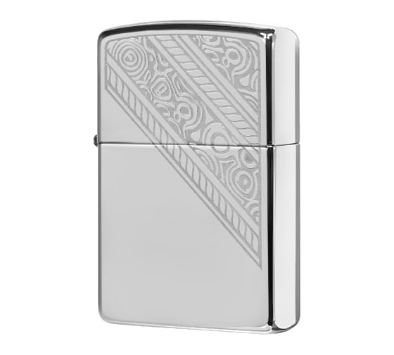 Зажигалка Zippo Classic с покрытием High Polish Chrome, латунь/сталь, серебристая, глянцевая 49165 1