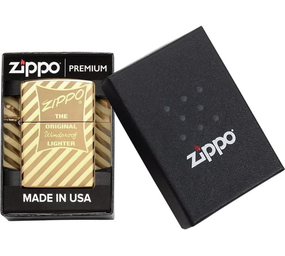 Зажигалка Zippo Vintage Box Top с покрытием High Polish Brass 49075