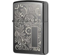 Зажигалка Zippo Classic с покрытием Black Ice, латунь/сталь, чёрная, глянцевая 49162