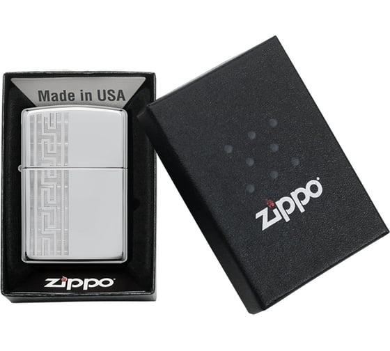 Зажигалка Zippo Classic с покрытием High Polish Chrome, латунь/сталь, серебристая, глянцевая 49170