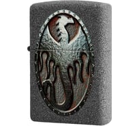 Зажигалка Zippo Metal Dragon Shield Design с покрытием Iron Stone 49072