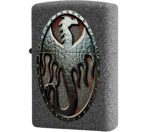 Зажигалка Zippo Metal Dragon Shield Design с покрытием Iron Stone 49072