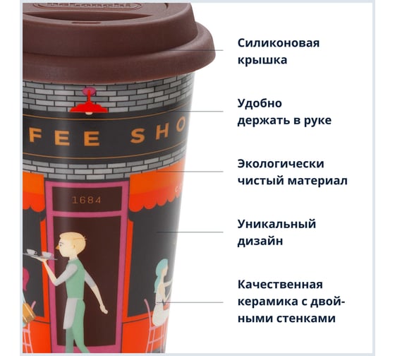 Термокружка DeLonghi DLSC066 COFFEE SHOP 5513284501