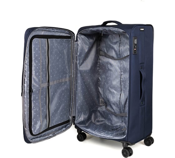 Чемодан Torber Brosno, синий, нейлон 600D, 48x30x78 см, 85 л T1901L-Blue