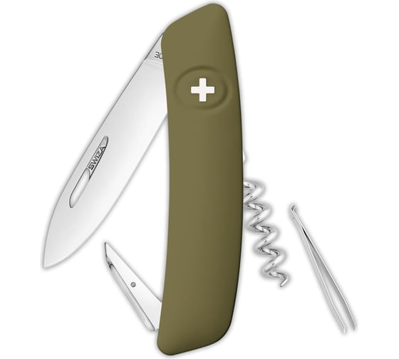 Швейцарский нож Swiza D01 Standard, 95 мм, 6 функций, темно-зеленый KNI.0010.1050 1