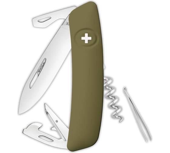 Швейцарский нож Swiza D03 Standard 95 мм, 11 функций, темно-зеленый KNI.0030.1050 1