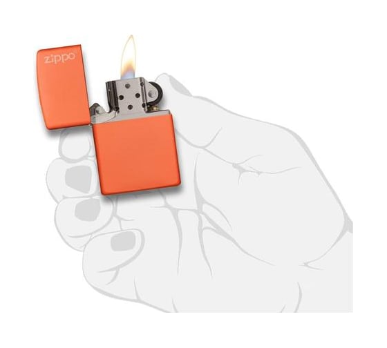 Зажигалка Zippo Orange Matte Logo 231ZL