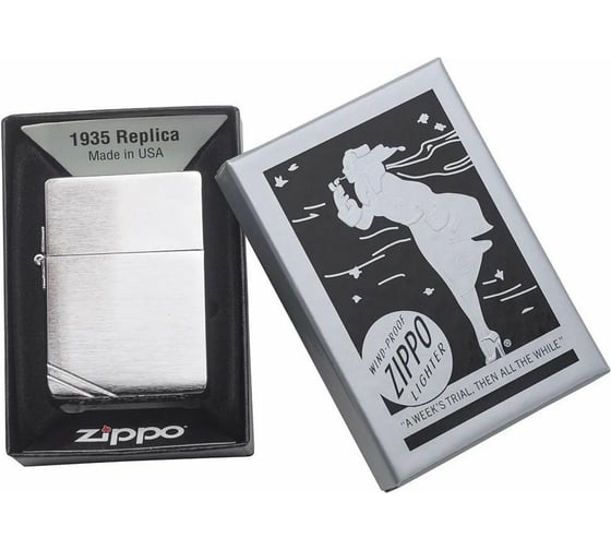 Зажигалка Zippo 1935 Replica с покрытием Brushed Chrome 1935.25