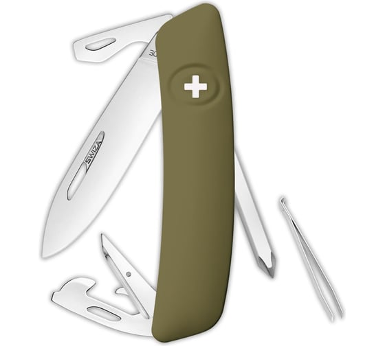 Швейцарский нож Swiza D04 Standard 95 мм, 11 функций, темно-зеленый KNI.0040.1050 1