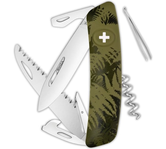 Швейцарский нож Swiza C05 Camouflage 95 мм, 12 функций, хаки KNI.0050.2050 1