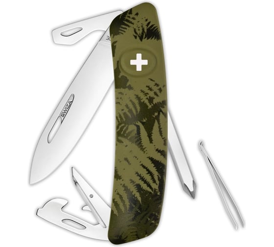 Швейцарский нож Swiza C04 Camouflage 95 мм, 11 функций, хаки KNI.0040.2050
