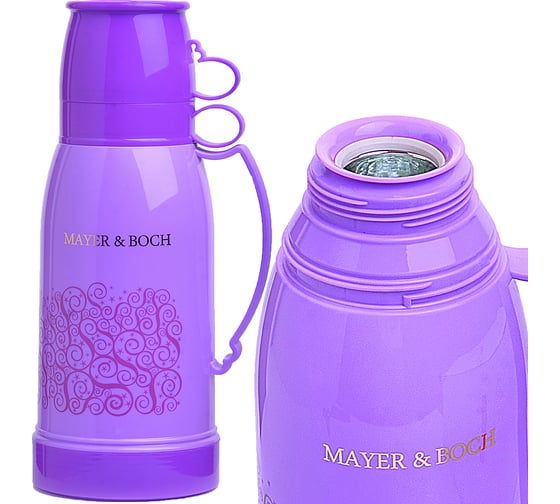 Термос MAYER&BOCH 1л, со стеклянной колбой + 2 кружки 26105