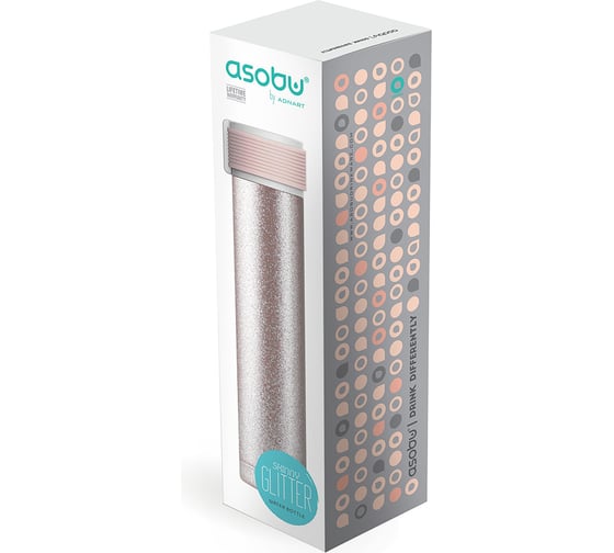 Мини-термос Asobu Skinny Glitter, светло-розовый SBV40 NUDE