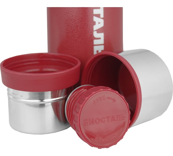 Термос BIOSTAL ОХОТА 2 чашки, красный, 1 л NBА-1000R