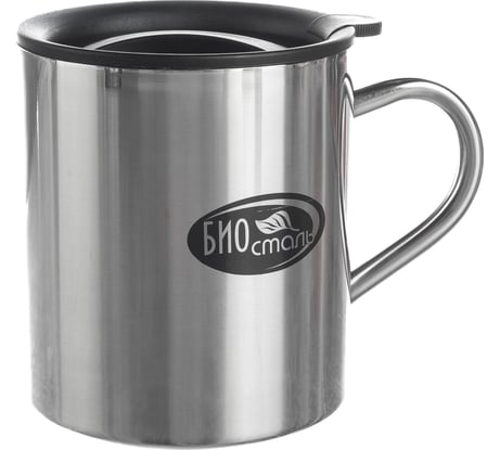 Кружка c металлической ручкой и крышкой Biostal 0.45 л NM-450C